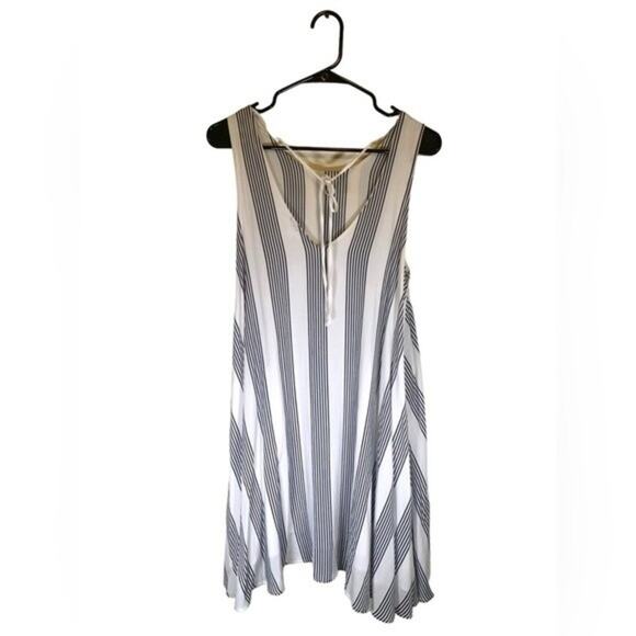 ee:some Sundress White Black Striped Size Medium - Picture 3 of 4